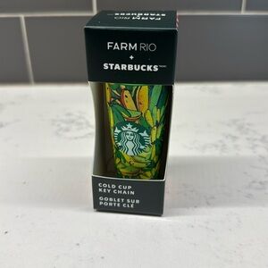 🍌 2025 Starbucks x Farm RIO Banana Mix Cold Cup Tumbler Keychain NIB/NWT